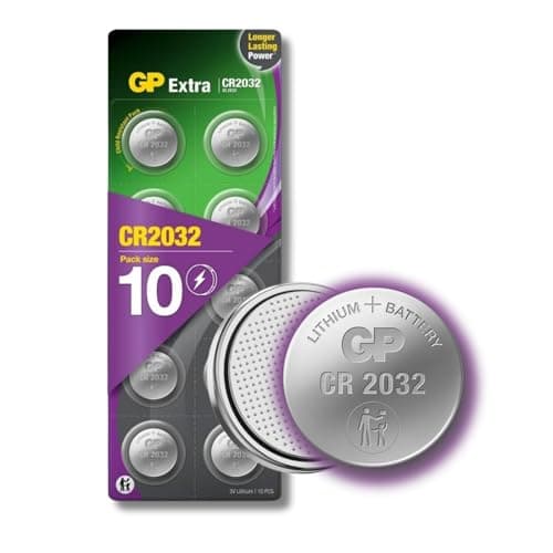 GP Extra CR2032 3V Lithium Coin Batteries – Pack of 10, AirTag & Key Fob