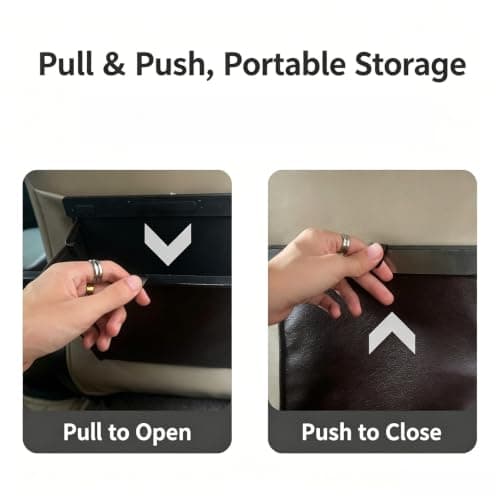 Wiffe Backseat Trash Holder with Foldable PU Shell, Maroon red — view 5