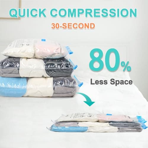 Vacuum Storage Bags,12 Pack Vacuum Bags with Electric Pump,Vacuum Pack Bag for Clothes,Storage,Travel,Luggage,Blankets(4 Large, 4 Medium, 4 Small) — view 3
