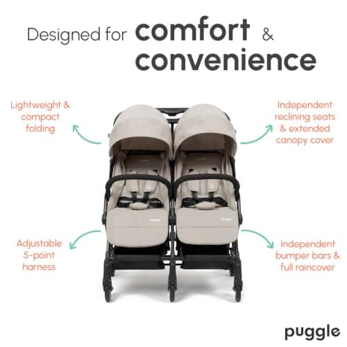 Puggle City Traveller Double Pushchair (Cashmere) — view 4
