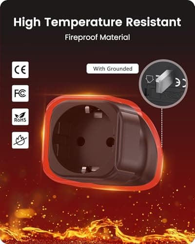 LENCENT 2 Pack EU to UK Plug Adapter,Black — view 5