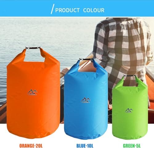 Sadodo Waterproof Dry Bag Set,Pack of 3PCS 5L 10L 20L Ultralight Camp Bags — view 2
