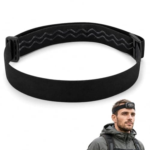 UMEGMBX Elastic Headlamp Strap Replacement, Black Headband for Headlamps Comfortable Non Slip Fit, Universal Head Lamp Band for Outdoor Sports Climbing Camping Cycling