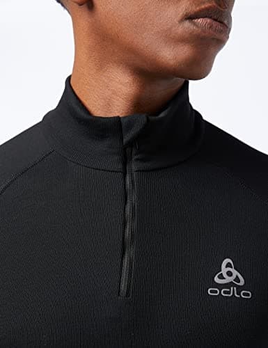 Odlo Men Functional Long-Sleeve Shirt with Zipper Active Warm ECO, Black, L — view 2