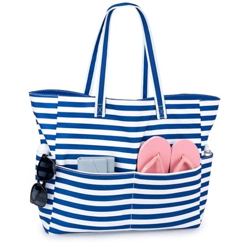 benpen Large Beach Bag for Women:Summer Beach Tote Bag with Zip