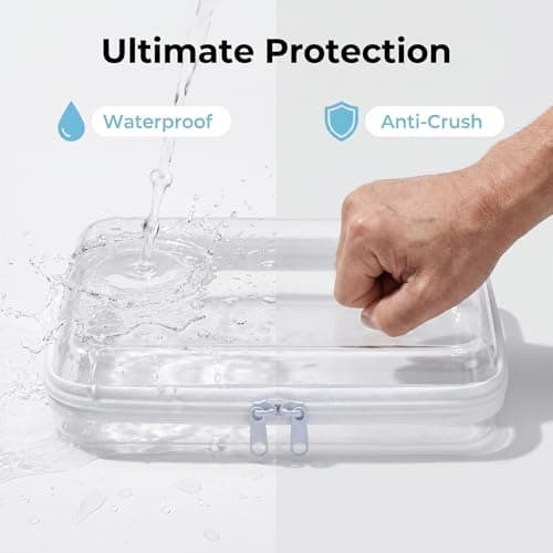 3PCS Clear Hard Shell Zipper Cases Transparent Toiletry Toys Bags Waterproof Cosmetic Toiletry Bag Portable Travel Organizer for Travel Makeup Tools Toy Storage Bin, Puzzles (White) — view 4