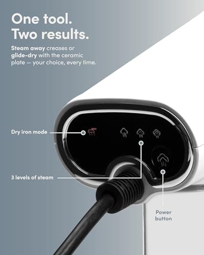 Keplin Handheld Clothes Steamer - Travel Steamer for Clothes, 2 in 1 Portable Garment Steamer with Ceramic Dry Iron Panel, Detachable 380ml Water Tank, 1640W Fast 30s Heat Up, Universal Bottle Adaptor — view 4