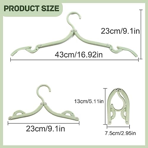 Portable Travel Hangers, 20 PCS Portable Clothes Hangers Save Space, Folding Plastic Clothes Hanger Multifunction Travel Accessories for Holiday Camping and Home Travels Outdoor Camping — view 2