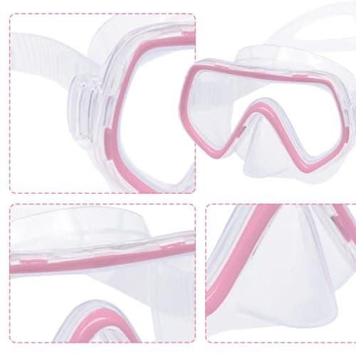 DAVBNM Snorkel Mask for Kids, Swimming Goggles with Nose Cover, No Leak 180° View Diving Mask with Nose Clip and Earplugs, Scuba Diving Goggles Anti-Fog for Children Aged 4-15 — view 5
