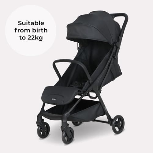 My Babiie MBX2 Compact Stroller – from Birth to 22kg, Foldable, Lightweight, Travel Buggy for Toddlers, Pushchair with UPF50+ Sun Canopy - Black — view 3