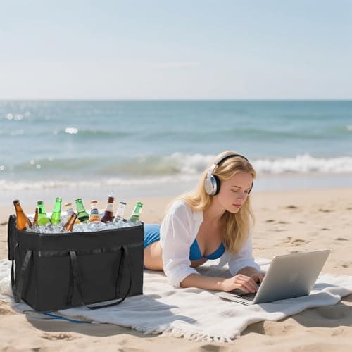 AVLA 3 Pack Insulated Food Delivery Bag, 77L XXX-Large Reusable Grocery Tote Insulation Bag, Collapsible Commercial Food Warmer Cooler Bags with Strong Handle Zipper for Catering, Shopping, Travel — view 6