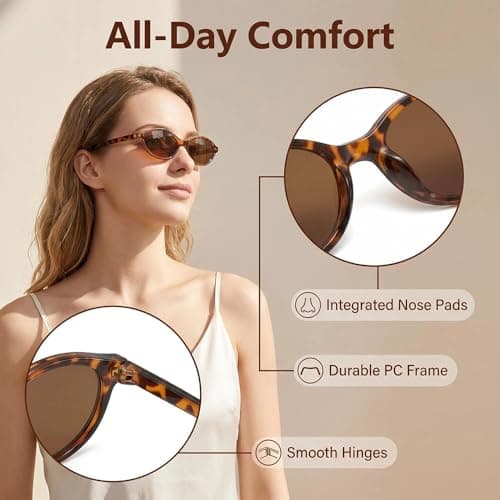 iohsxae Vintage Cat‑Eye Sunglasses for Women, Lightweight UV400 Protection Sunglasses for Beach Festival Travel Outdoor Daily Wear — view 4