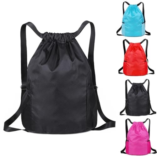 SoftcuteLee Drawstring Gym Bag String Bags Gym Sack Backpack PE Bags Unisex