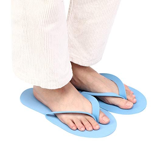 12 Pair Disposable Flip Flops, Portable Spa Slippers for One Size, Non-Slip Pedicure Slipper for Home Travel and Beauty Salon, Foam Sandal with Light Weight(39 * 20 * 9cm-Blue) — view 4