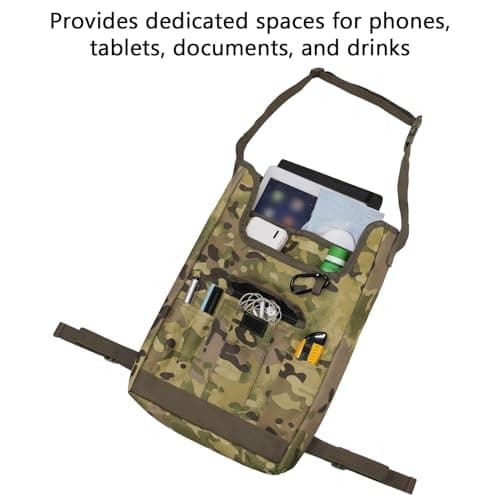 Gucagle Car Backseat Organizer Bag Non Slip Storage with Tiered Compartments and Liquid Proof Design for Daily Commutes Family Road Trips Oxford Cloth 25x6.5x41cm 2 Pack (Camouflage) — view 6