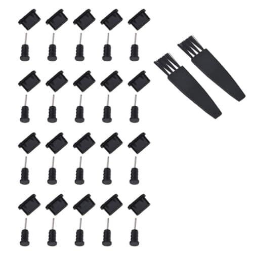 BESTOYARD Type-c Dust Plugs 20 Pairs Silicone Black for USB Jack
