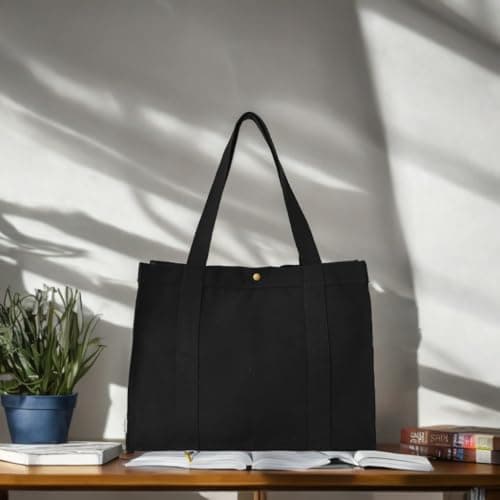 Augbunny Durable Cotton Canvas Extra LARGE Beach Tote Shopping Bag Multi Purpose Casual Fashion Bag — view 2