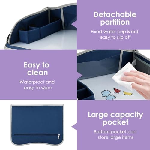 Kids Travel Tray Car Seat Tray Table Kids Holiday Essentials Car Activities — view 6