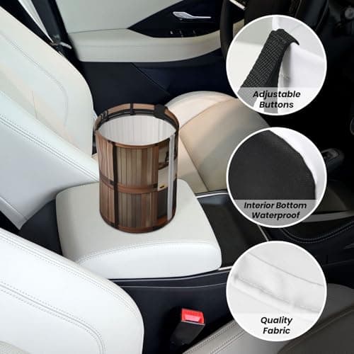 MDATT Teal Barn Door Floral Car Trash Can Leak-Proof Organizer For Long Road Trips And Family Vacations — view 6