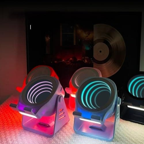 Wireless Induction Speaker with RGB LED Lights HD Surround Sound Phone Stand Portable Audio Dock with 800mAh for battery for 3 to 4 Hours Playback(Orange) — view 4