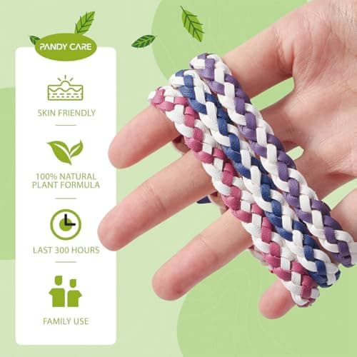 Mosquito Repellent Bracelet, PandyCare Mosquito Bands for Adults, Kids & Babies - Premium Quality, DEET-Free Natural Wristbands, Protection Insects up to 300 Hours (Two Tone Colour) — view 2