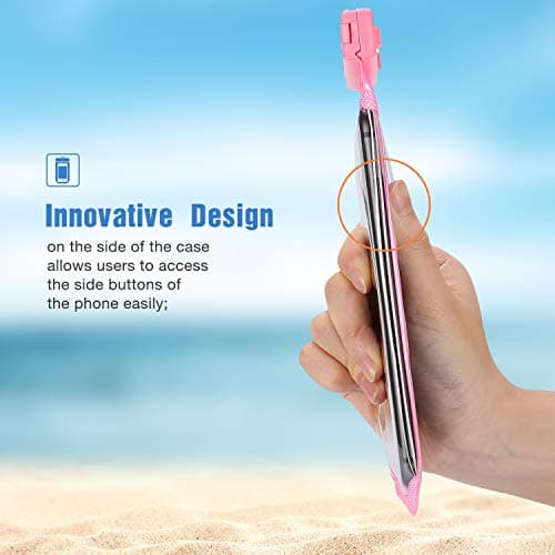 ProCase 2 Pack Waterproof Phone Pouch, Underwater Case phone sleeve for iPhone 17 Air 16 15 14 Plus Pro Max 13 12, Galaxy S24 Ultra S23 S22 Up to 7.0 inch, Cruise Beach Essentia -Pink/Black — view 6