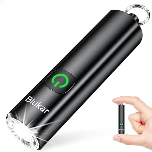 Blukar Mini Torch Rechargeable, EDC Keychain Small Flashlight with 3 Modes
