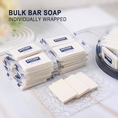 SLequipo 50 Pack Bar Soap Bulk, 14g Mini Bath Soap Individually Wrapped, 0.5 oz Travel Small Hotel Soaps Travel Size Toiletries for Hotel Guest — view 5