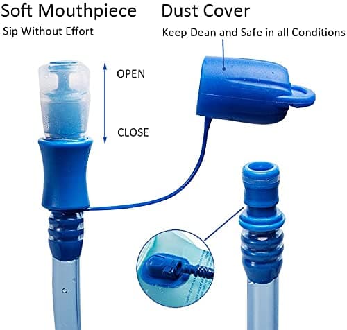 DTnewsun Hydration Bladder 2L Leakproof Water Reservoir,Leak Proof Water Reservoir with Insulated Hose,for Hydration Pack for Cycling, Hiking, Running, Climbing, Biking (L) — view 3