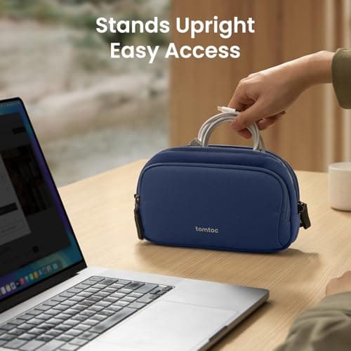 tomtoc Electronic Organizer Travel Case, Dual Compartment Tech Organization — view 3