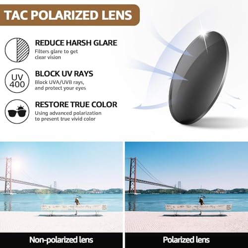 TJUTR Polarised Sunglasses for Women, Retro Oversized Square Sun Glasses — view 6