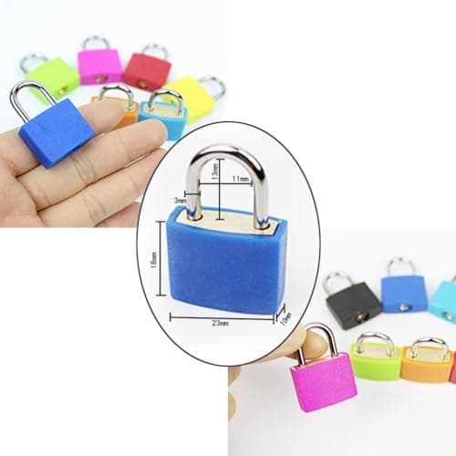 2 Pack Luggage Locks with Keys, Coloured Small Suitcase Padlocks Mini Keyed Travel Lock for Gym Locker, Backpack, Laptop Bag, School (Purple) — view 2
