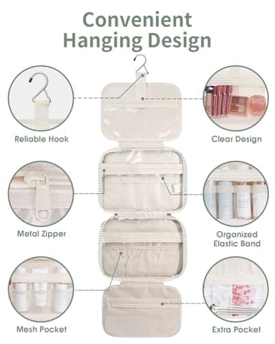 Narwey Hanging Travel Toiletry Bag for Women Toiletries Wash Bag — view 4