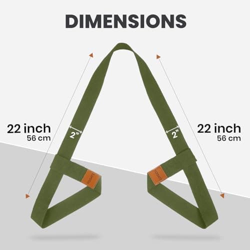 YOGATI® Adjustable Non-Slip Yoga Mat Strap | Yoga Straps for Stretching, Pilates Mat Carry Strap and Fitness Stretch Straps, Exercise Mat Sling for Travel, Gym, Studio and Home Workouts - Green — view 6