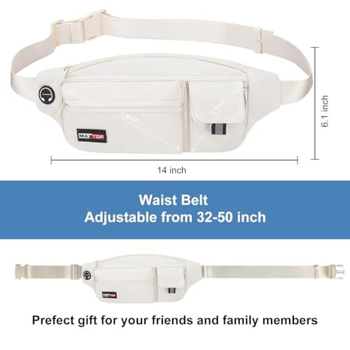MAXTOP Bumbag Waist Crossbody Bags for Women Men Large Anti-Theft Waist Bag with Adjustable Wide Strap Fanny Pack Cross Body Bag for Outdoors Workout Traveling Casual — view 3
