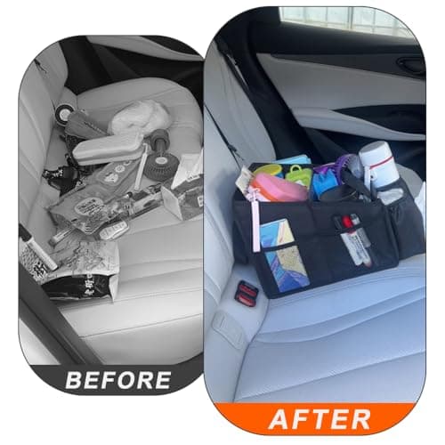 Gsrhzd Car Seat Organiser, Cup Holders, Tissue Box, Multiple Mesh Pockets — view 5