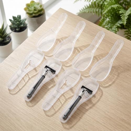 Elegaperma 4 Pcs Transparent Razor Case,Plastic Clear Safety Razor Cover — view 4
