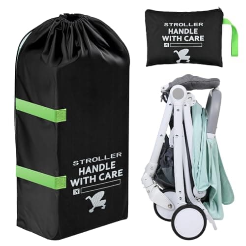 CENBEN Stroller Bag for Airplane, Large Capacity Pram Travel Bag, Waterproof Pushchair Cover with Hand Strap, Pushchair & Pram Transport Bags for Airplane Infant Buggy Stroller Storage(Black)
