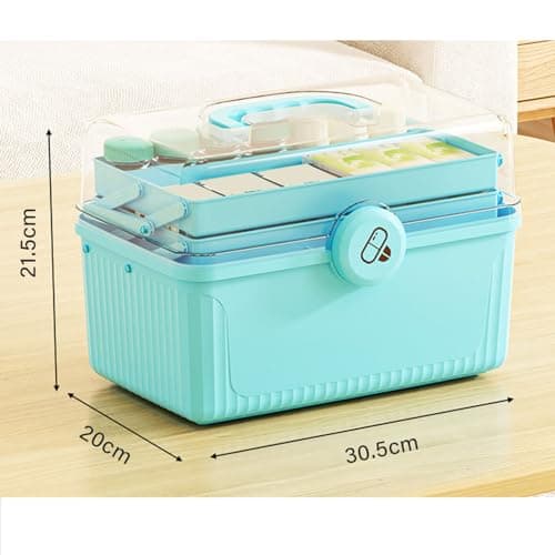 Fockety 3 Layers Large Capacity Lightweight Shockproof First Aid Kit for Home Emergencies (Sky Blue) — view 4