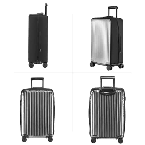 Veki PVC Travel Luggage Cover, Waterproof Suitcase Cover, Black 28inch — view 4