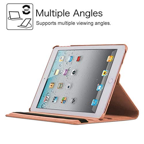Case for iPad (A16) 11th/10th Generation 2025/2022 11/10.9 inch, Premium PU Leather Flip 360 Rotating Stand Folio Protective Cover For iPad 11/10 Gen - Rose Gold — view 4