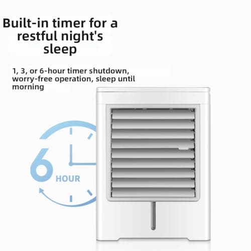3-in-1 Portable Air Cooler,Quiet with Timer,USB Desktop Travel (Grey) — view 4