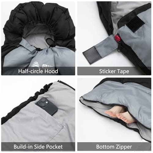 BISINNA 0 Degree Winter Sleeping Bags(480GSM) for Adults-Cold Weather Camping Sleeping Bag-Comfortable Warm Portable Sleeping Bags with Pillow Compression Sack for Backpacking Hiking Outdoor — view 6
