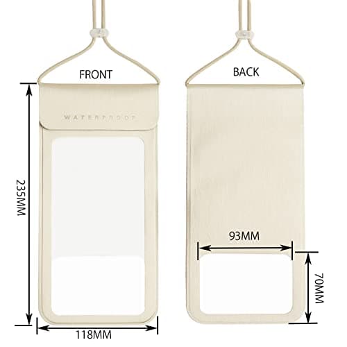 Baikeen Waterproof Phone Pouch,IPX8 Waterproof Phone Case Dry Pouch Bag Holder for iPhone 14 Plus/14 Pro Max/13/12/11 Pro Max/Xs Max to 6.9" for Swimming Kayaking(Gold) — view 5