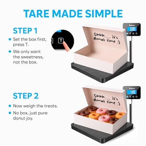 Parcel Scales - 200 kg/10 g - Heavy-Duty & High Accurate Digital Postal Scale with Hold/Tare Function - Perfect for Packages, Luggage, Industrial Use - Battery & Cable Included - Black Mat — view 6