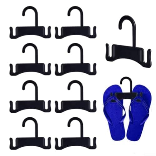 Plastic Sandal Hangers 10 Pack Flip Flop Holder with Space Saving Design Shoe Organizer Black Slipper Hooks for Retail Beach Shops Mall Display Home
