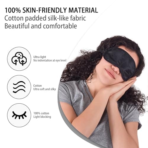 YUNYU 4 Sleep Mask, Adjustable Strap Sleeping Mask, Blackout Sleep Eye Masks for Both Men Women, Ideal Night Rest, Relaxation Meditation, nap Travel Gift. — view 3