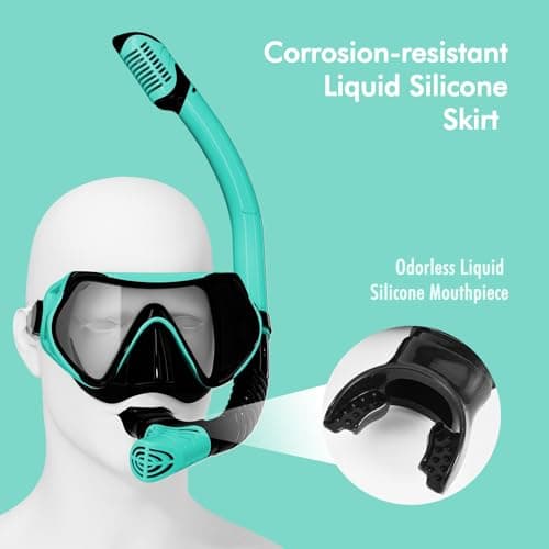 Snorkel Set Adults, JRing Snorkel Set with Anti Fog Goggles Dry Snorkel — view 4