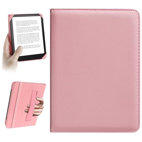 HoYiXi Universal Case for 6 inch Kindle eReader Compatible with Paperwhite(2025/2018)/PocketBook and Tolino/Kobo Clara HD,6" eReader Protective Case Cover Elastic rope,Pink