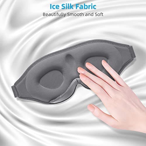 2026 Innovative Sleeping Mask for Men and Women 99.99% Light Blocking Ergonomic Adjustable Eye Mask with Earplugs for Sleep, Nap, Meditation, Travel, Comfortable Night's Sleep (Grey) — view 6